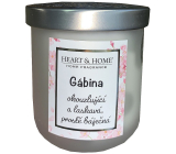 Heart & Home Fresh linen soy scented candle with the name of Gábina 110 g