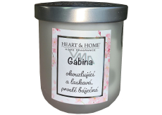 Heart & Home Fresh linen soy scented candle with the name of Gábina 110 g