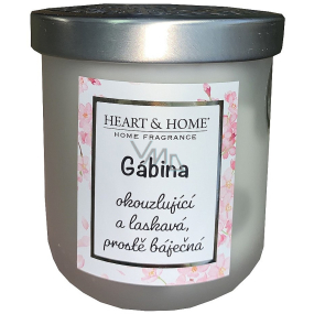 Heart & Home Fresh linen soy scented candle with the name of Gábina 110 g