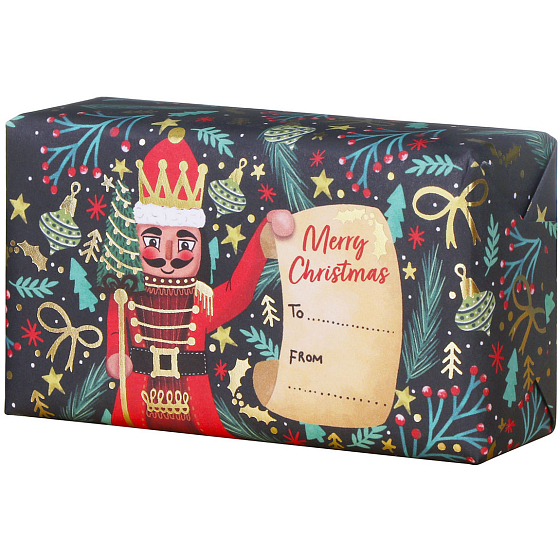 English Soap Nutcracker - Frankincense & Myrrh Christmas natural perfumed toilet soap with shea butter 190 g