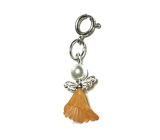 Angel dancing pendant with wings orange skirt 14 x 24 mm 1 piece