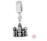 Sterling silver 925 Moscow Temple of Vasily the Blessed, travel bracelet pendant