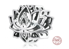 Sterling silver 925 Lotus flower charm, bead for bracelet symbol