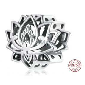 Sterling silver 925 Lotus flower charm, bead for bracelet symbol