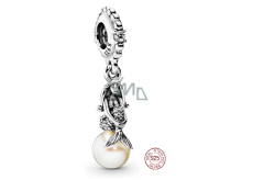 Sterling silver 925 Little Mermaid - pearl, travel bracelet pendant