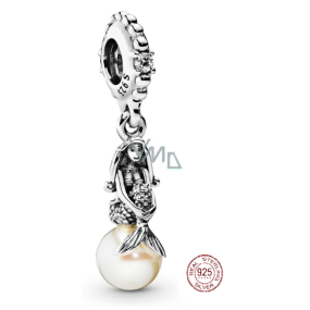 Sterling silver 925 Little Mermaid - pearl, travel bracelet pendant