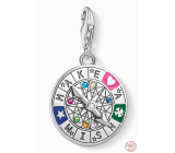 Charm Sterling silver 925 Wheel of Fate - Eternal Circle of Life, lobster clasp pendant on bracelet symbol