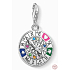 Charm Sterling silver 925 Wheel of Fate - Eternal Circle of Life, lobster clasp pendant on bracelet symbol