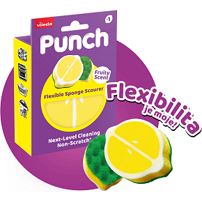 Vileda Punch dish sponge with lemon scent, 1 piece Vileda Punch dish sponge with lemon scent, 1 piece