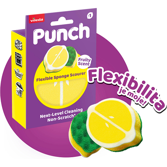 Vileda Punch dish sponge with lemon scent, 1 piece