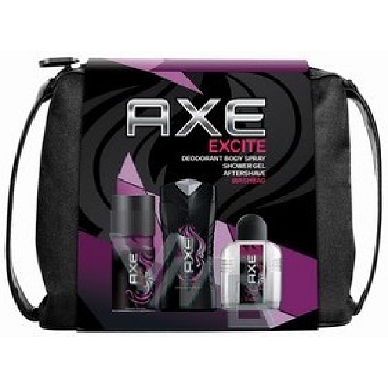 Ax Excite deodorant spray for men 150 ml + shower gel 250 ml + aftershave 100 ml, cosmetic set