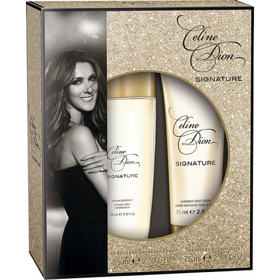 Celine Dion Signature perfumed deodorant glass for women 75 ml + body lotion 75 ml, cosmetic set