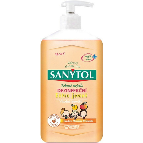 Sanytol Extra gentle disinfectant hand soap suitable for children 250 ml with dispenser
