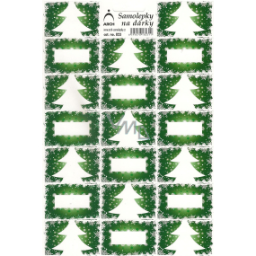Arch Tree green Christmas gift stickers 20 labels 1 arch
