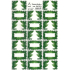Arch Green Christmas Tree Gift Stickers 20 Labels 1 Sheet