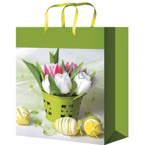 Angel Gift paper bag 23 x 18 x 10 cm Tulips in a container