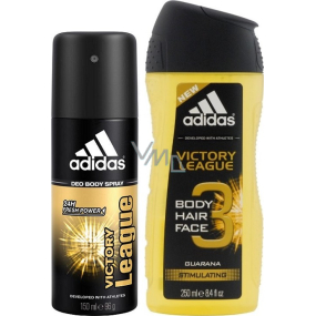 Adidas Victory League deodorant spray for men 150 ml + 3in1 shower gel for body, face and hair for men 250 ml, duopack