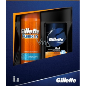 Gillette Fusion Shaving Gel 200 ml + Pro 3in1 After Shave Balm 50 ml, cosmetic set for men