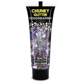 Diva & Nice Chunky Glitter Holographic UV Decorative Gel for Body and Face Dusk Till Dawn - Purple 13 ml