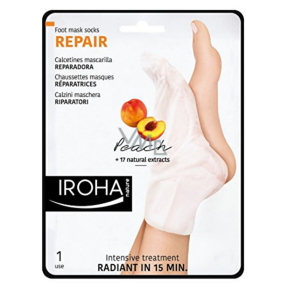 Iroha Repair Regenerating mask for feet and nails with peach serum 2 x 9 ml
