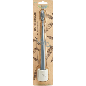The Natural Family Co. Soft Bio toothbrush and stand Gray made of resin and corn starch
