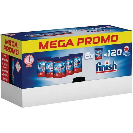 Finish All in 1 Max Regular dishwasher tablets 6 x 20 tablets = 120 pieces, megabox