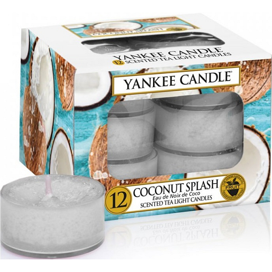 Yankee Candle Coconut Splash - Coconut Refreshment Scented Tealight Candle 12 x 9.8 g