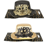 Hat with inscription Happy New Year, 1 piece on clip 13 cm