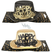 Hat with inscription Happy New Year, 1 piece on clip 13 cm