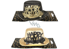 Hat with inscription Happy New Year, 1 piece on clip 13 cm