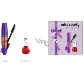 Miss Sports Pump Up Booster extra black mascara 12 ml + 1 Min to Shine nail polish 220 7 ml, cosmetic set
