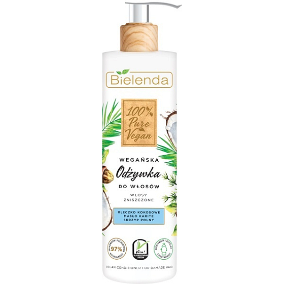 Bielenda 100% Pure Vegan Coconut Milk + Shea Conditioner for Damaged Hair 240 ml
