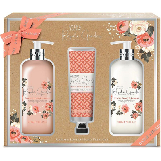 Baylis & Harding Royal Garden hand wash 300 ml + hand lotion 300 ml + hand cream 130 ml, cosmetic set for women