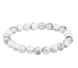 Magnesite / Howlite white bracelet elastic natural stone, ball 6 mm / 16-17 cm, cleansing stone
