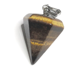 Tiger Eye Sideric Pendulum natural stone hand cut 3 cm, stone of the sun and earth, brings luck and wealth