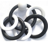 Plastic Nova Bite rings for children from 0 months black and white 5 pieces