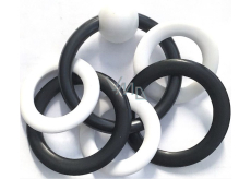 Plastic Nova Bite rings for children from 0 months black and white 5 pieces