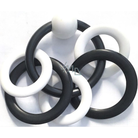 Plastic Nova Bite rings for children from 0 months black and white 5 pieces