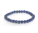 Lapis Lazuli facet bracelet elastic natural stone, ball 5 - 6 mm / 16 - 17 cm, harmony stone