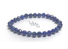 Lapis Lazuli facet bracelet elastic natural stone, ball 5 - 6 mm / 16 - 17 cm, harmony stone