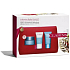 Clarins Hydra-Essentiel rich moisturizer for very dry skin 50 ml + cream peeling for brightening and hydration 15 ml + refreshing moisturizing mask 15 ml + cosmetic bag, cosmetic set for women
