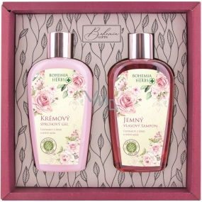 Bohemia Gifts Rosehip and Rose Cream Shower Gel 250 ml + Gentle Hair Shampoo 250 ml, cosmetic set for women