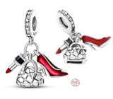 Sterling silver 925 Chic style - Lipstick, slipper, handbags, 3in1 bracelet pendant, interests