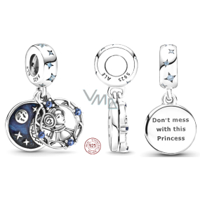 Charm Sterling silver 925 Marvel Star Wars Princess Leia 2in1, bracelet pendant