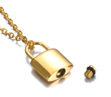 Commemorative urn pendant, Gold waterproof lock, Stainless steel 15 x 26 cm