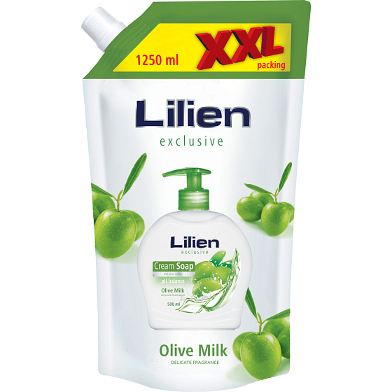 Lilien Olive Milk Liquid Soap, Refill, XXL Package, 1250 ml