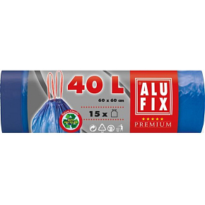 Alufix Pull-Closure Trash Bags 40 l, 15 pcs