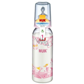 Nuk Bottle nursing plastic pink silicone teat 0-6 months size 1 240 ml