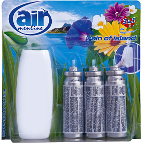 Air Menline Rain of Island air freshener device and refill 3× 15 ml