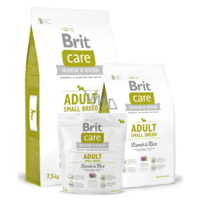 Brit Care Adult Lamb + rice for adult dogs of small and dwarf breeds 1-10 kg, 7.5 kg, Hypoallergenic complete food